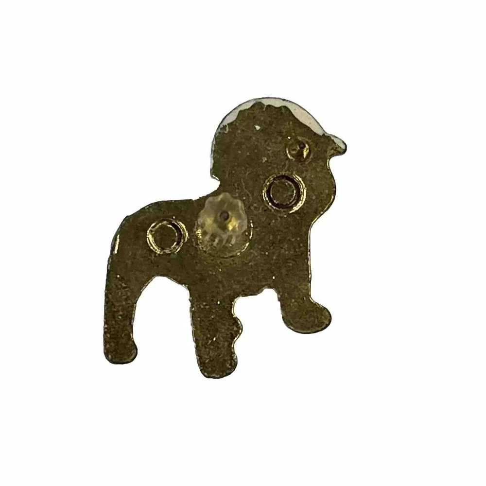 Mack Trucks Bulldog White Construction Hat Gold Tone Pinback Lapel‎ Hat Pin